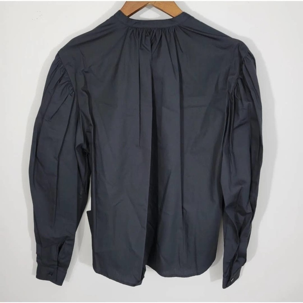 Bassike Black Cotton Gathered Shirt Boxy Size Small - Picture 4 of 8